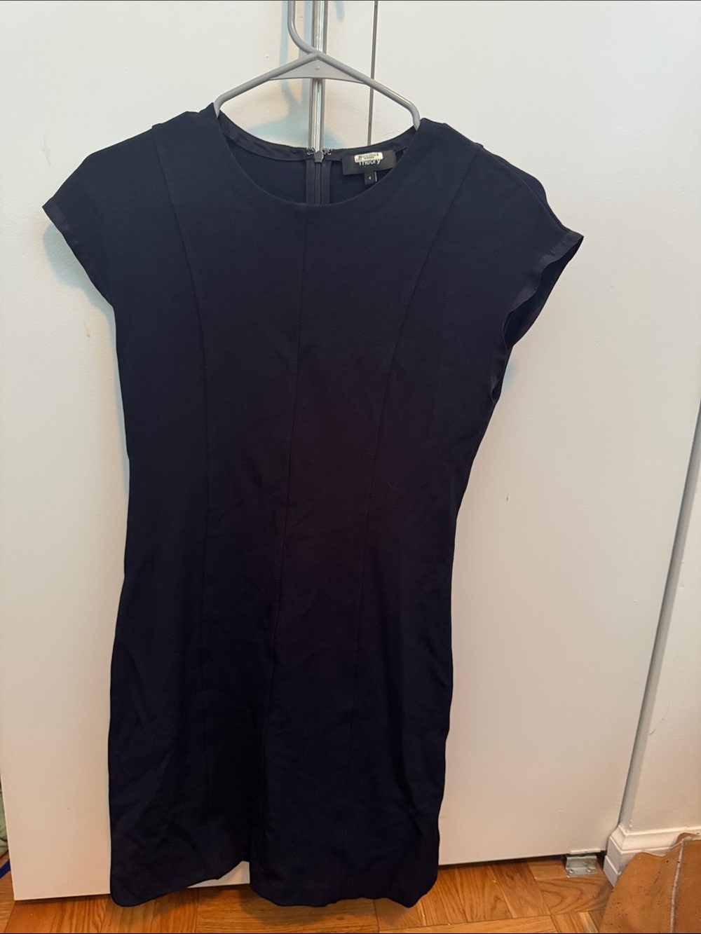 Theory Cap-Sleeve Midi Sheath Dress